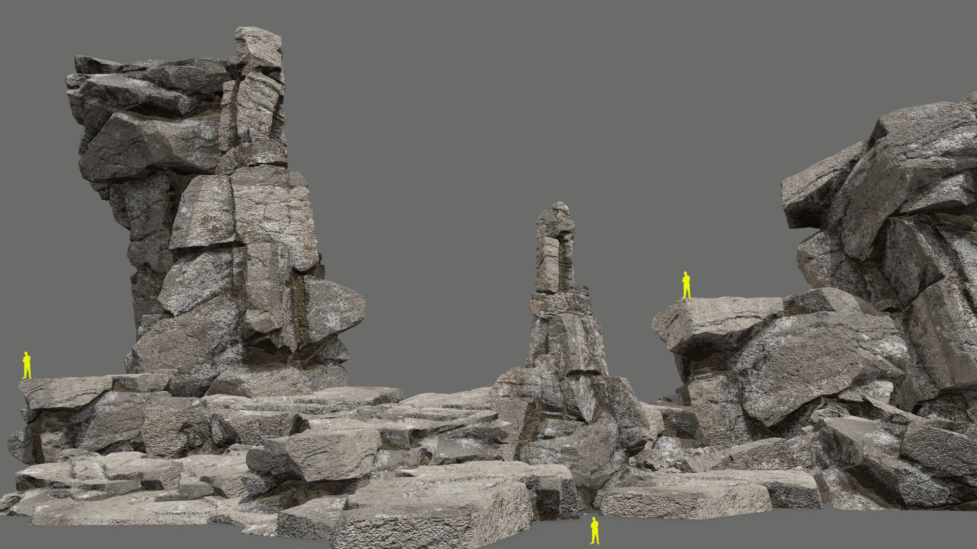 cliff rocks Low-poly 3D model_1