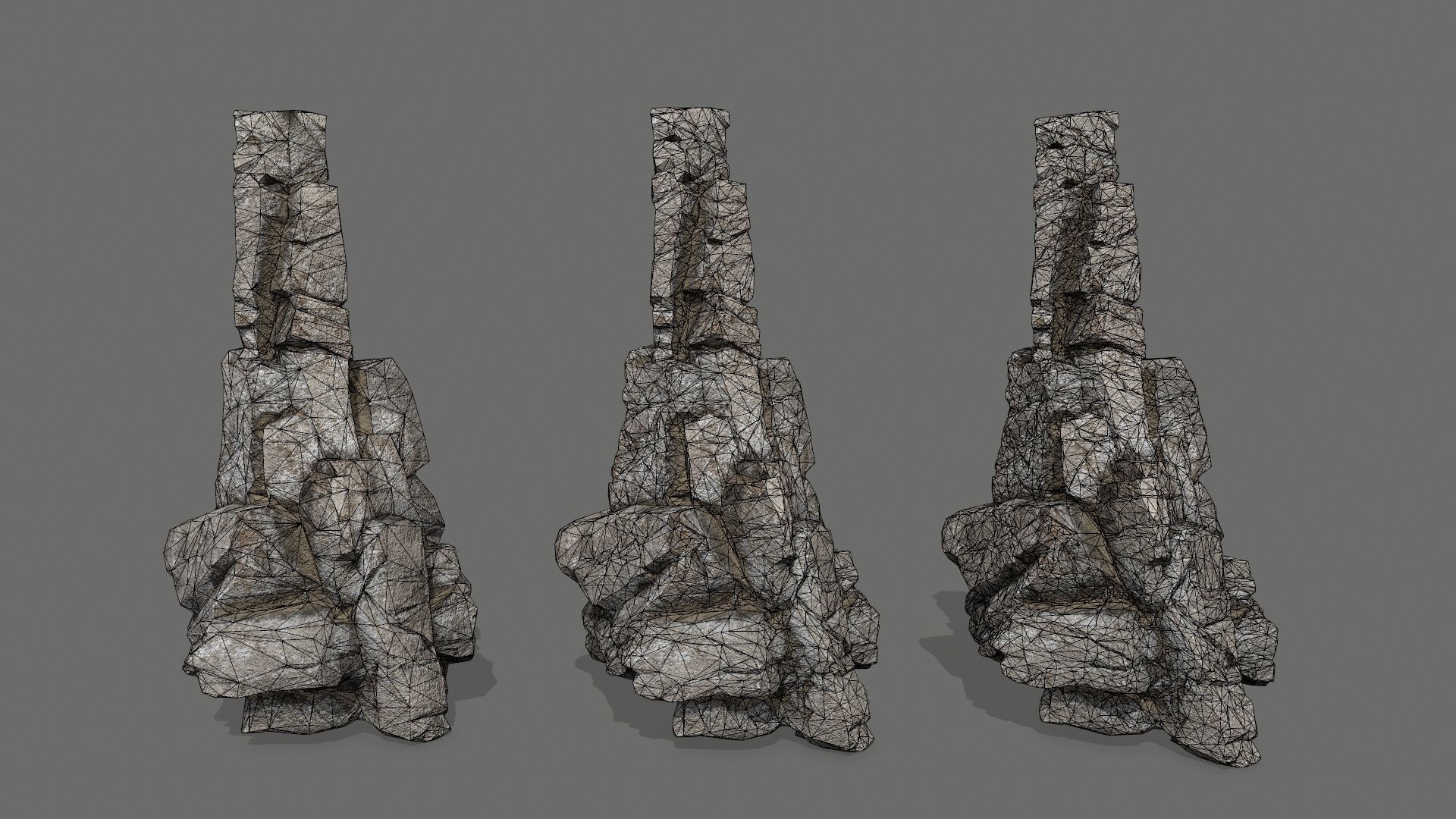cliff rocks Low-poly 3D model_18