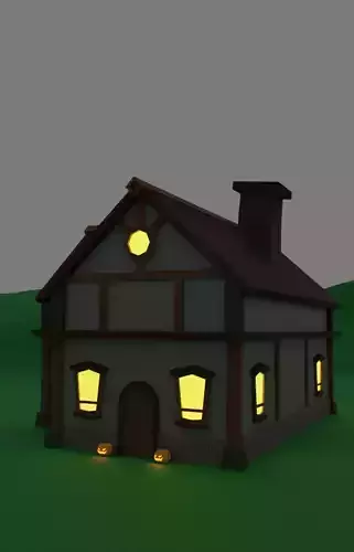 Halloween house and Pumpkins