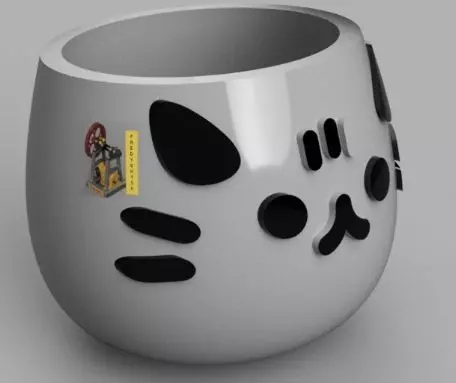 Maceta de gatito 3D print model_0