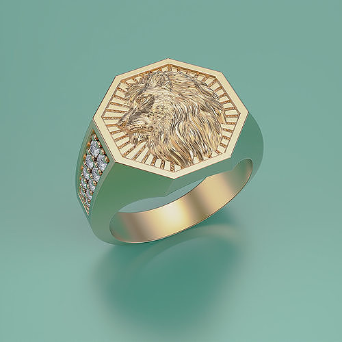 Lion Ring 3D print model