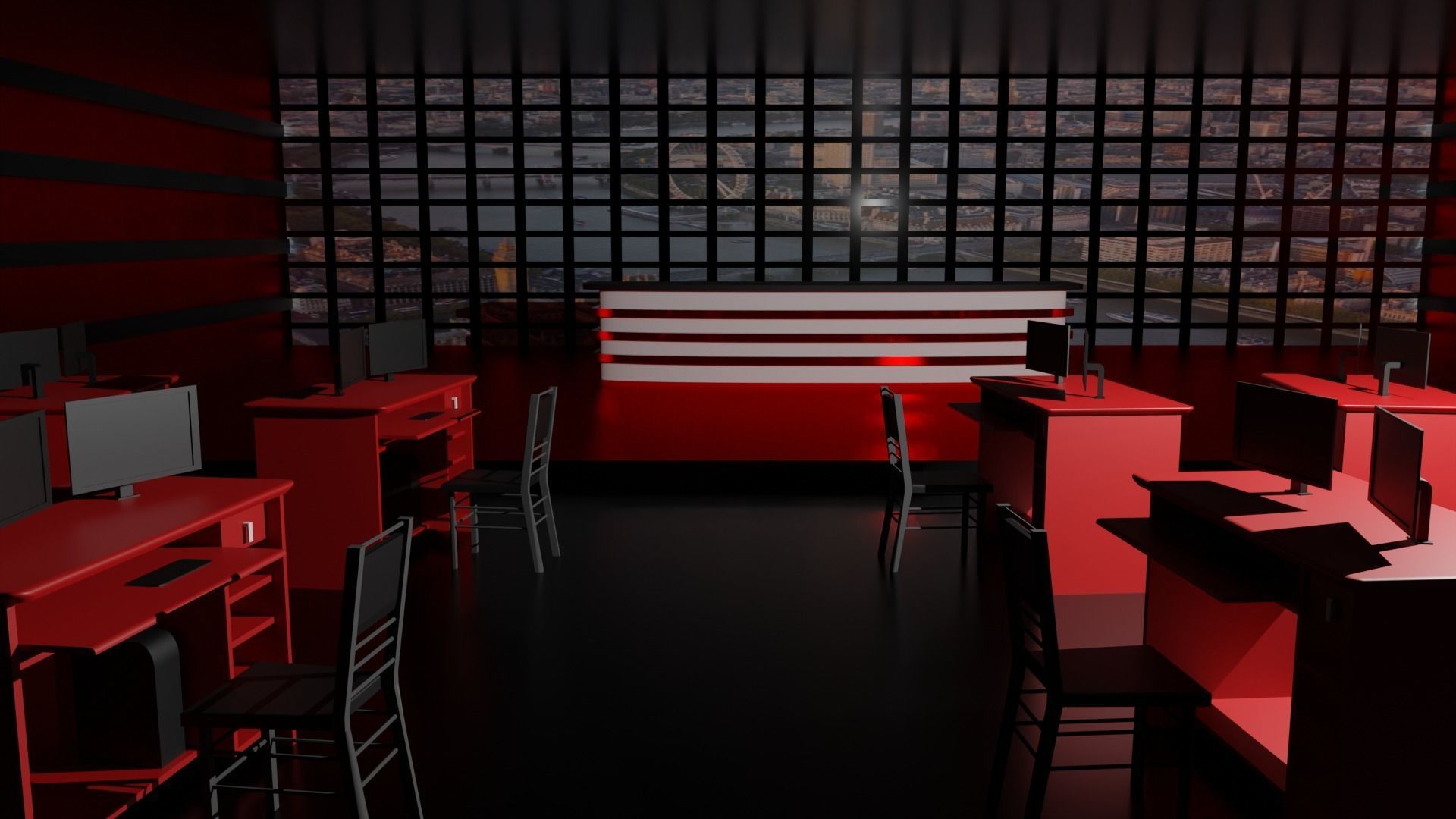 News Studio Low-poly 3D model_2