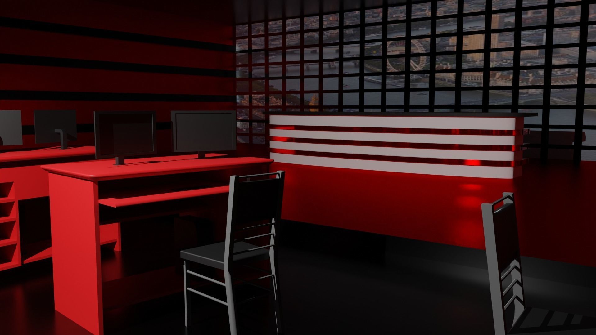 News Studio Low-poly 3D model_3