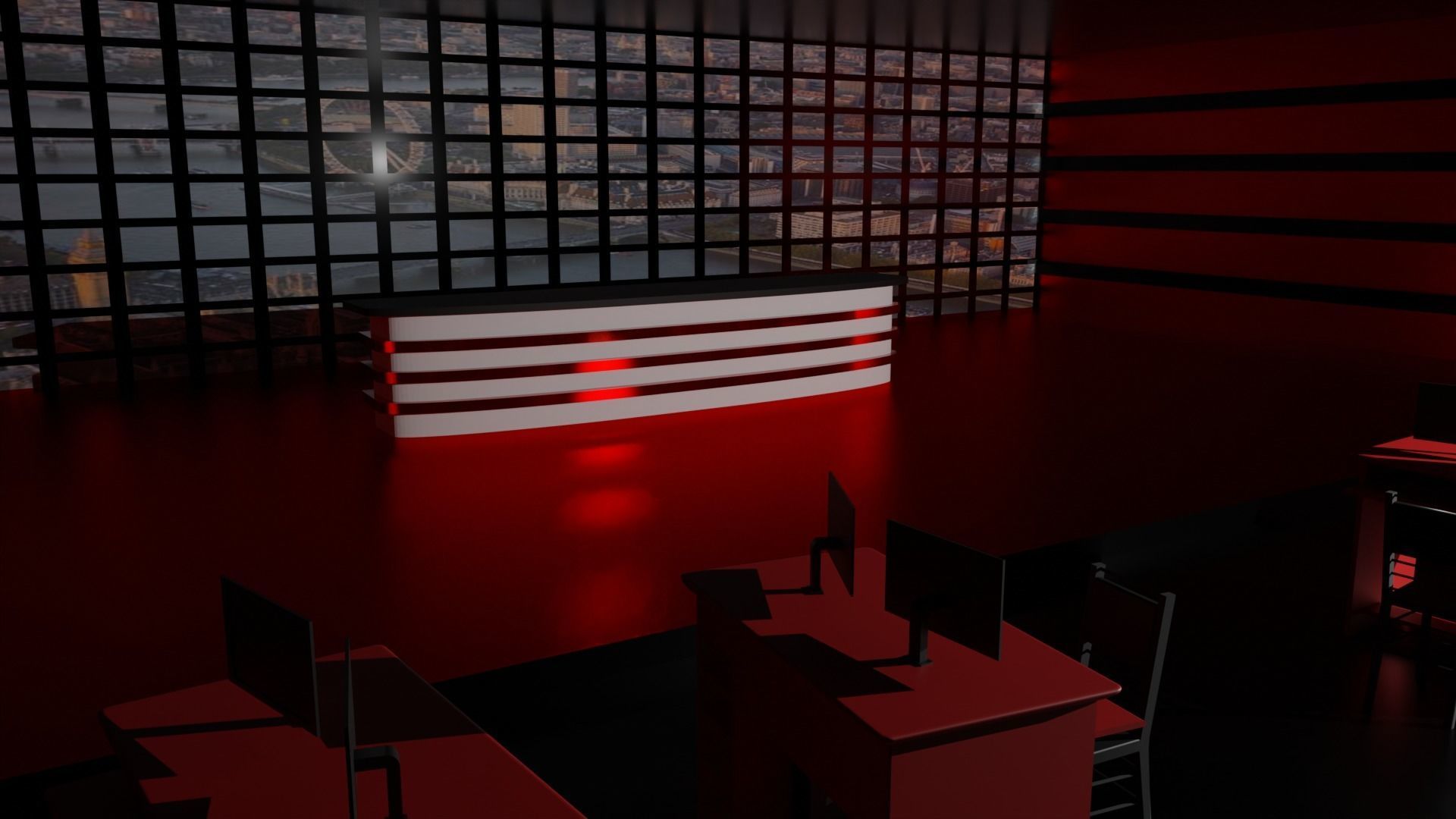 News Studio Low-poly 3D model_4