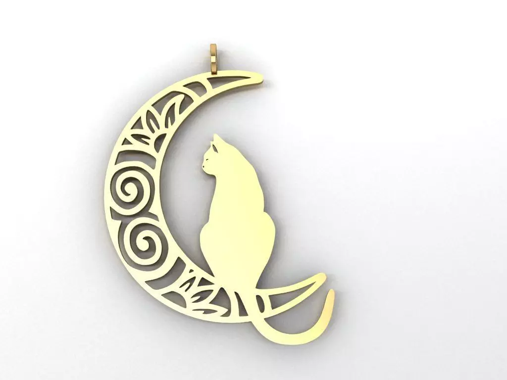 Cat pendant 3D print model