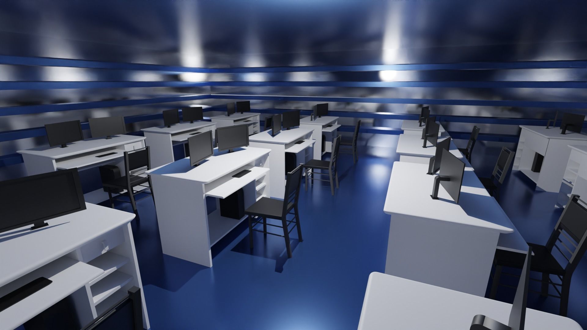 Office Interior Low-poly 3D model_3