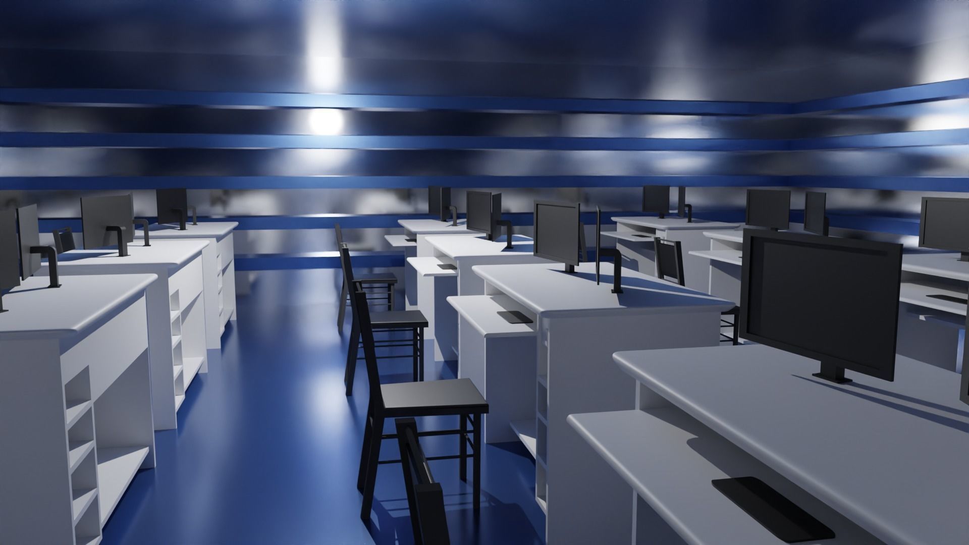 Office Interior Low-poly 3D model_6