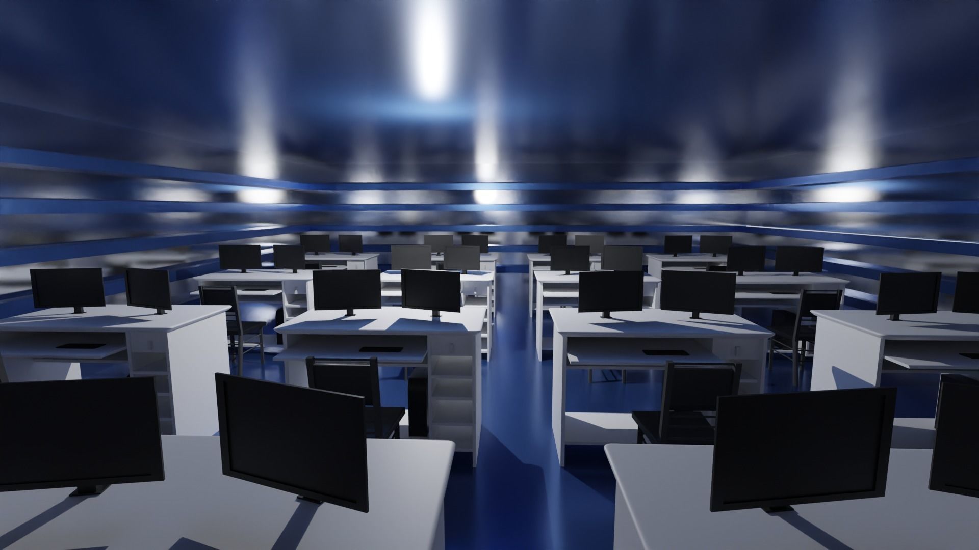 Office Interior Low-poly 3D model_1