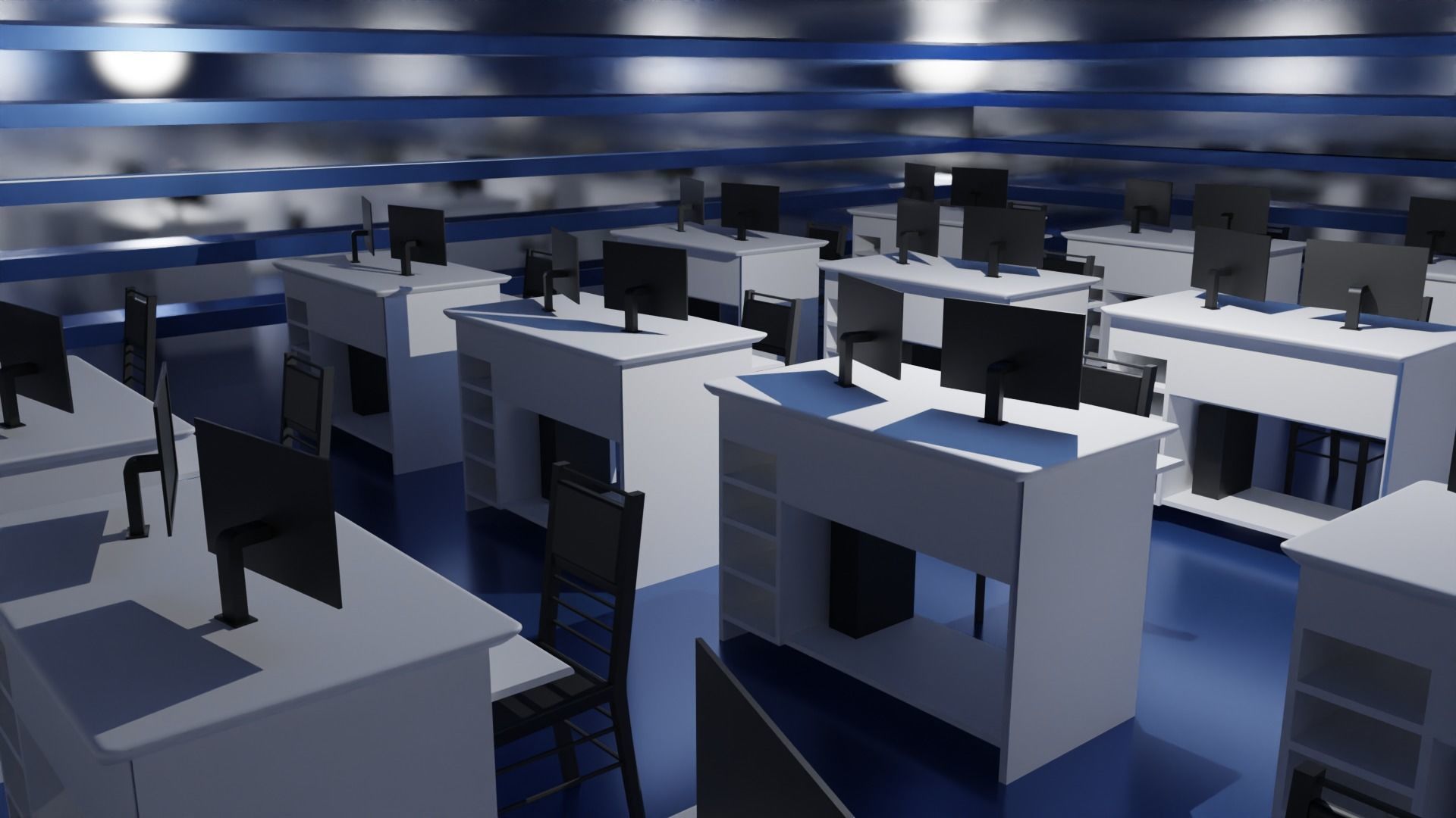 Office Interior Low-poly 3D model_4
