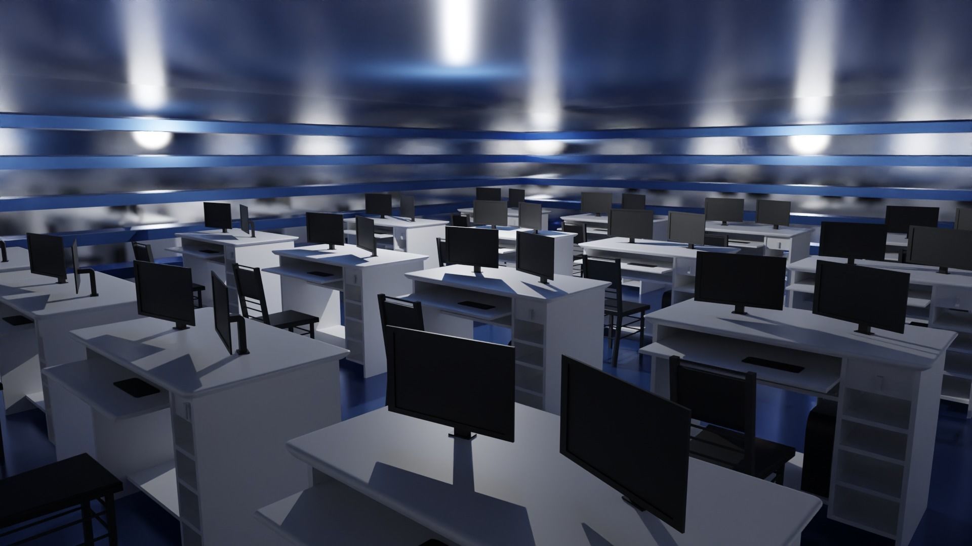 Office Interior Low-poly 3D model_2