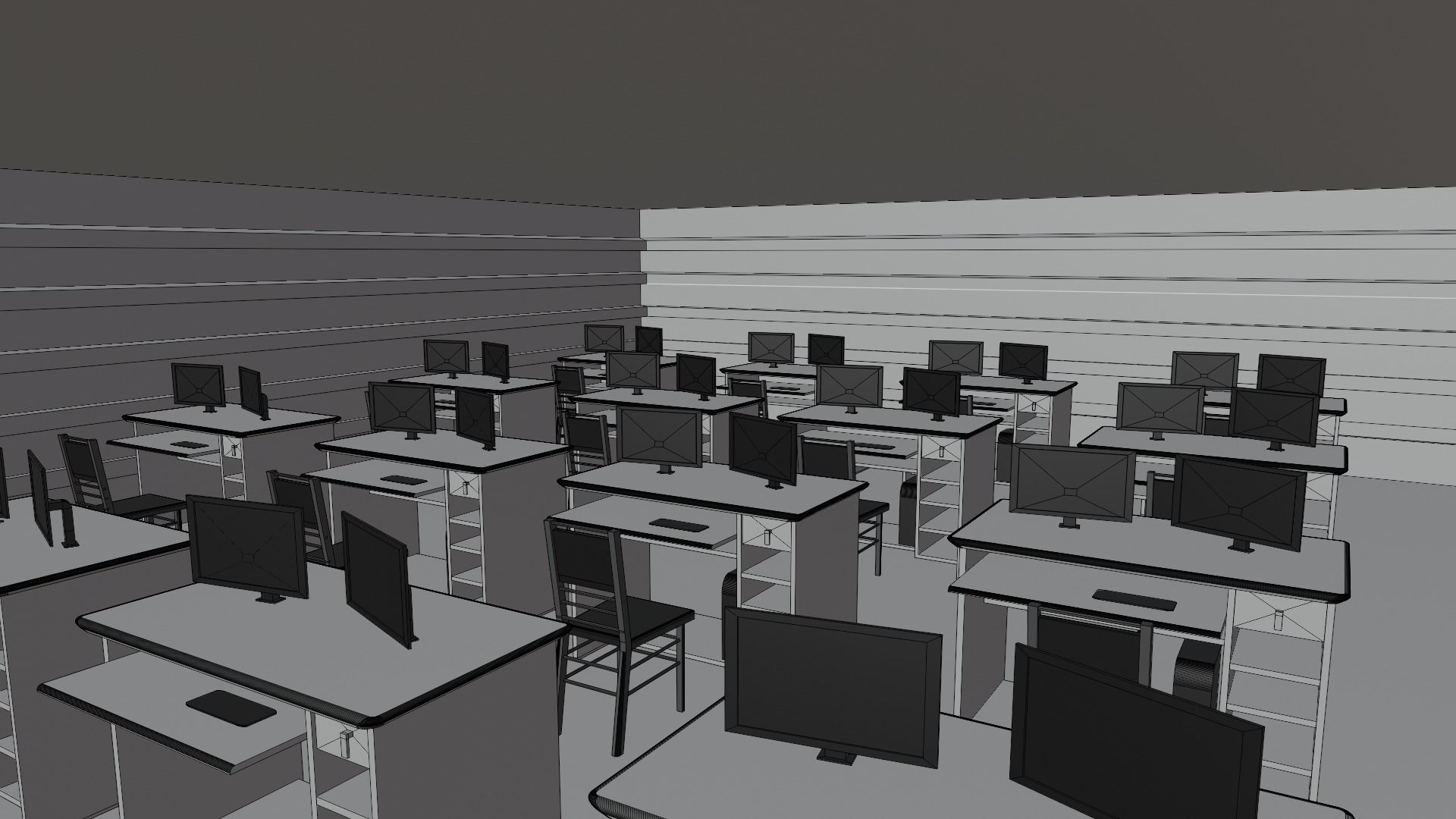 Office Interior Low-poly 3D model_7