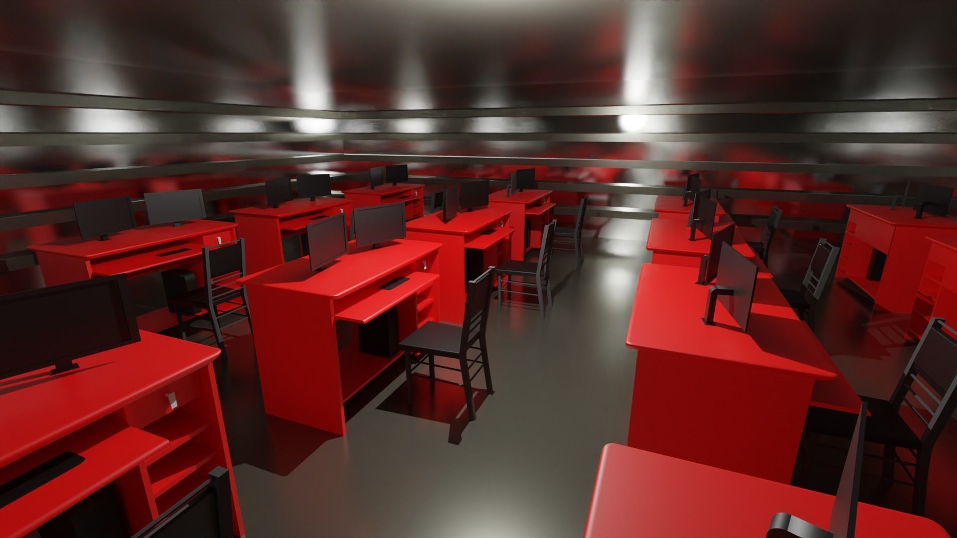 Office Interior Low-poly 3D model_3