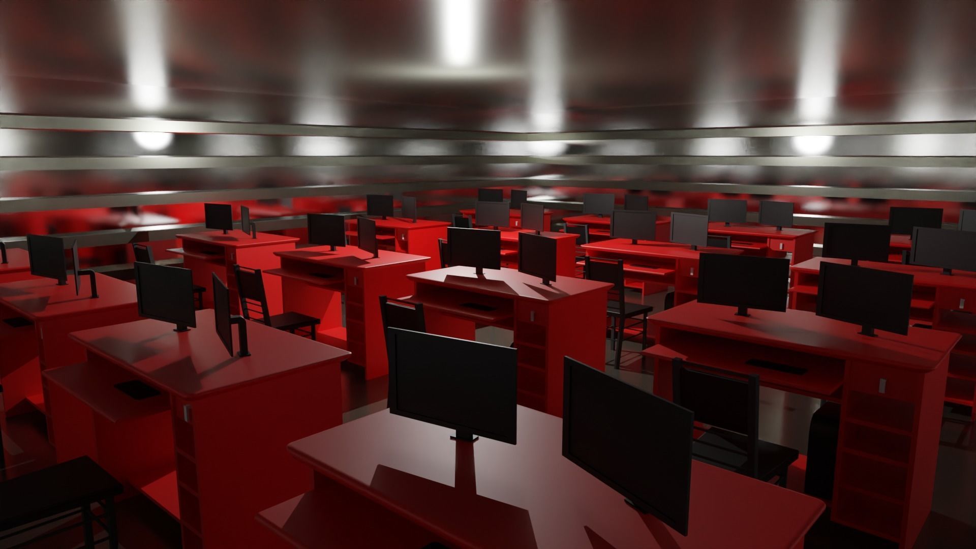 Office Interior Low-poly 3D model_2