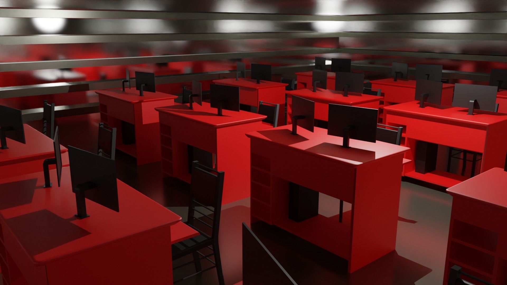 Office Interior Low-poly 3D model_4