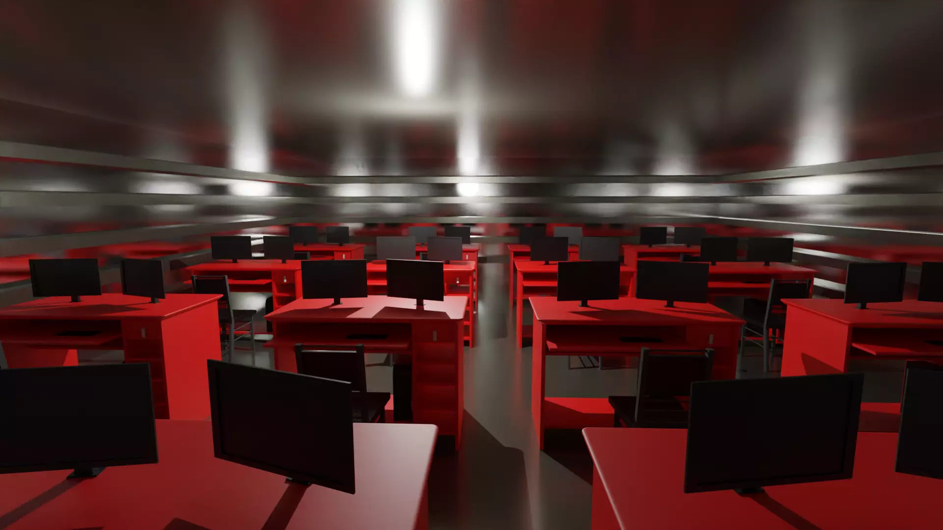 Office Interior Low-poly 3D model_0