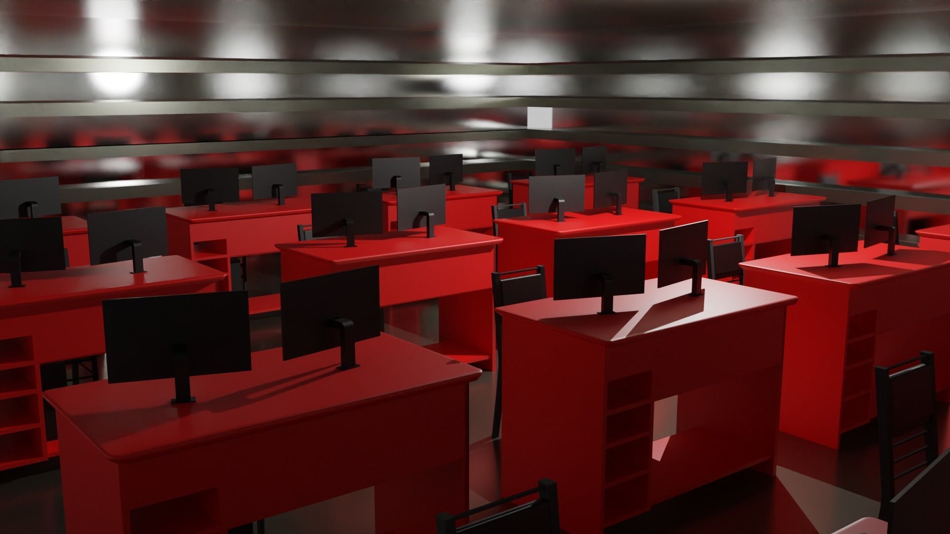 Office Interior Low-poly 3D model_5