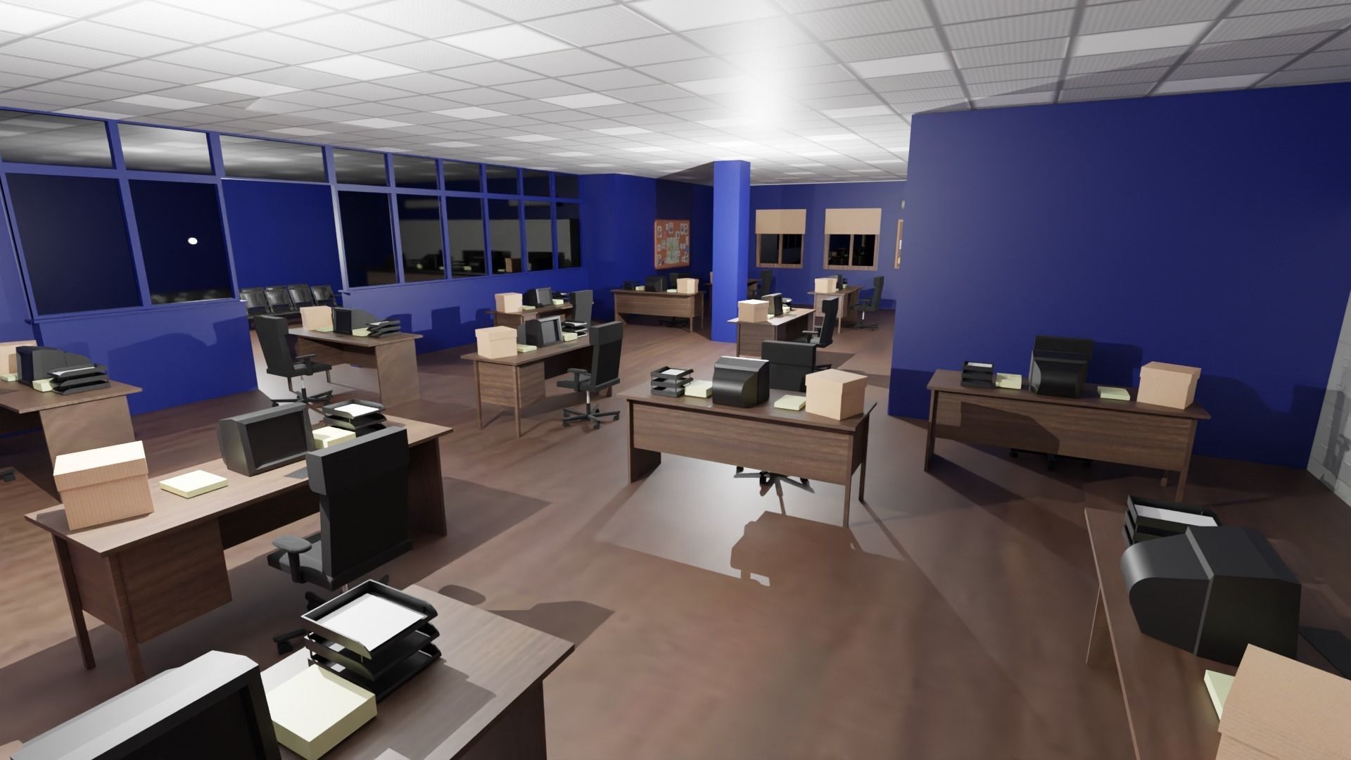 Police Station Interior Low-poly 3D model_4