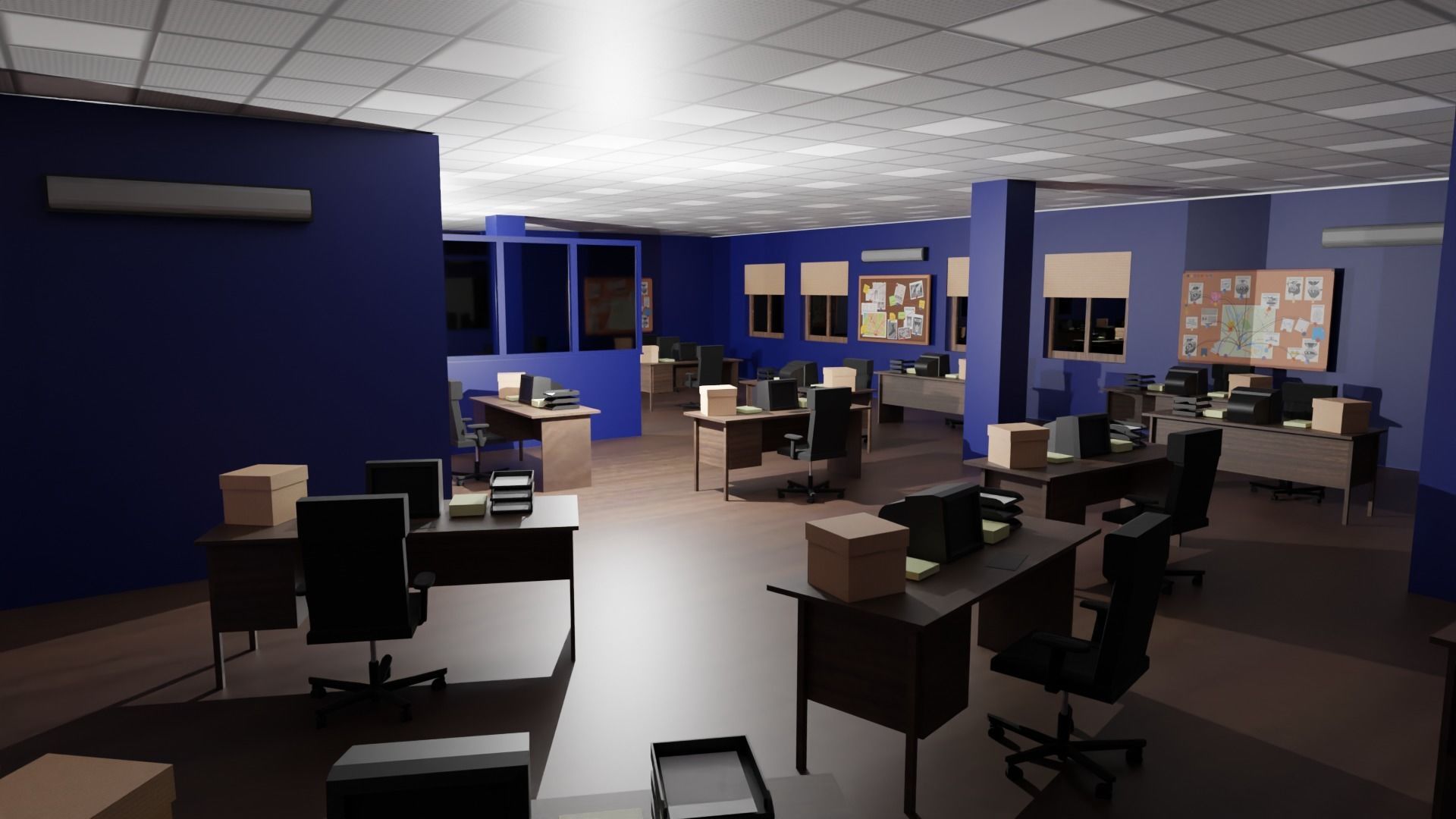 Police Station Interior Low-poly 3D model_3