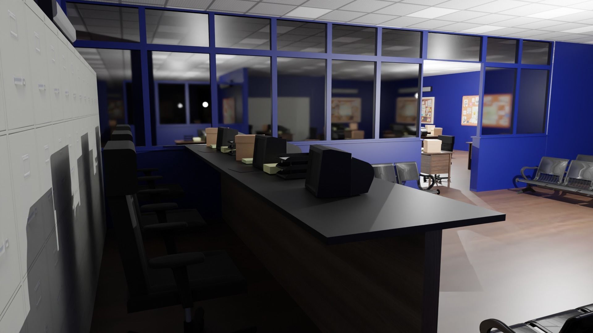 Police Station Interior Low-poly 3D model_5