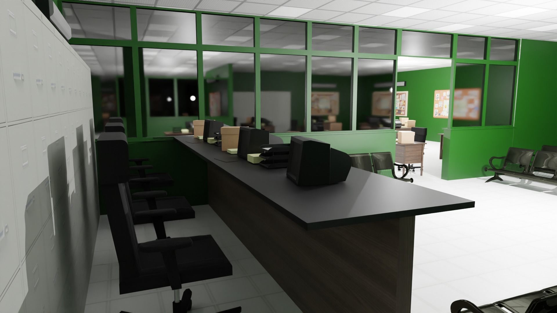 Police Station Interior Low-poly 3D model_5
