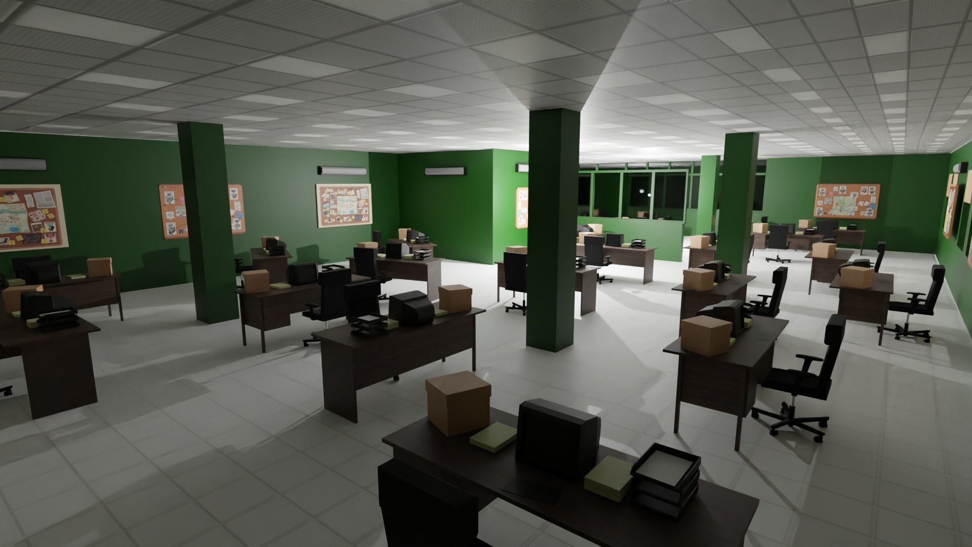 Police Station Interior Low-poly 3D model_6