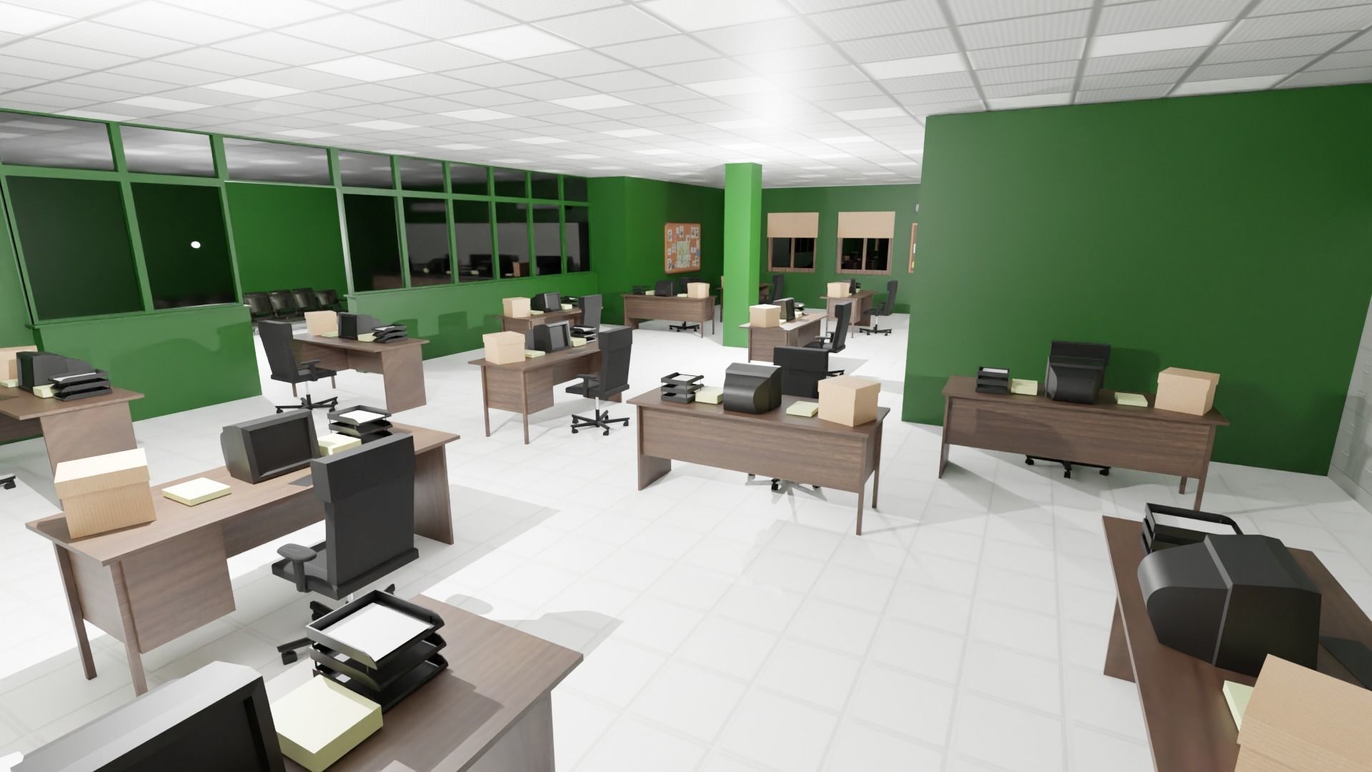 Police Station Interior Low-poly 3D model_4