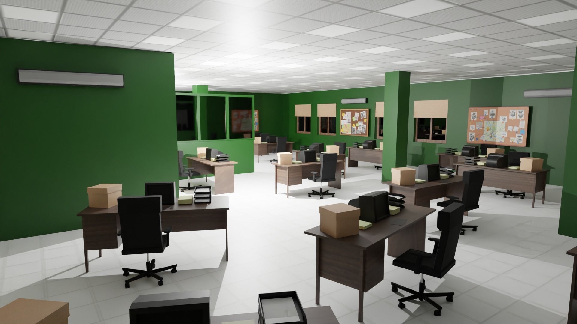 Police Station Interior Low-poly 3D model_3