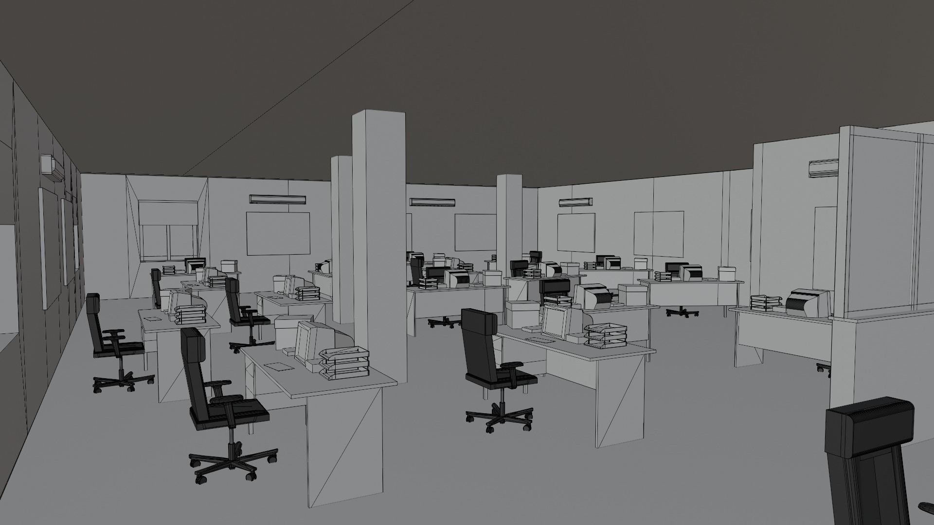 Police Station Interior Low-poly 3D model_8