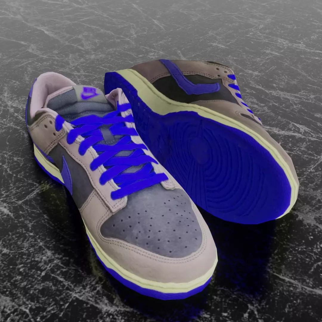 NIKE DUNK 3D SHOES - BLUE Low-poly 3D model_0