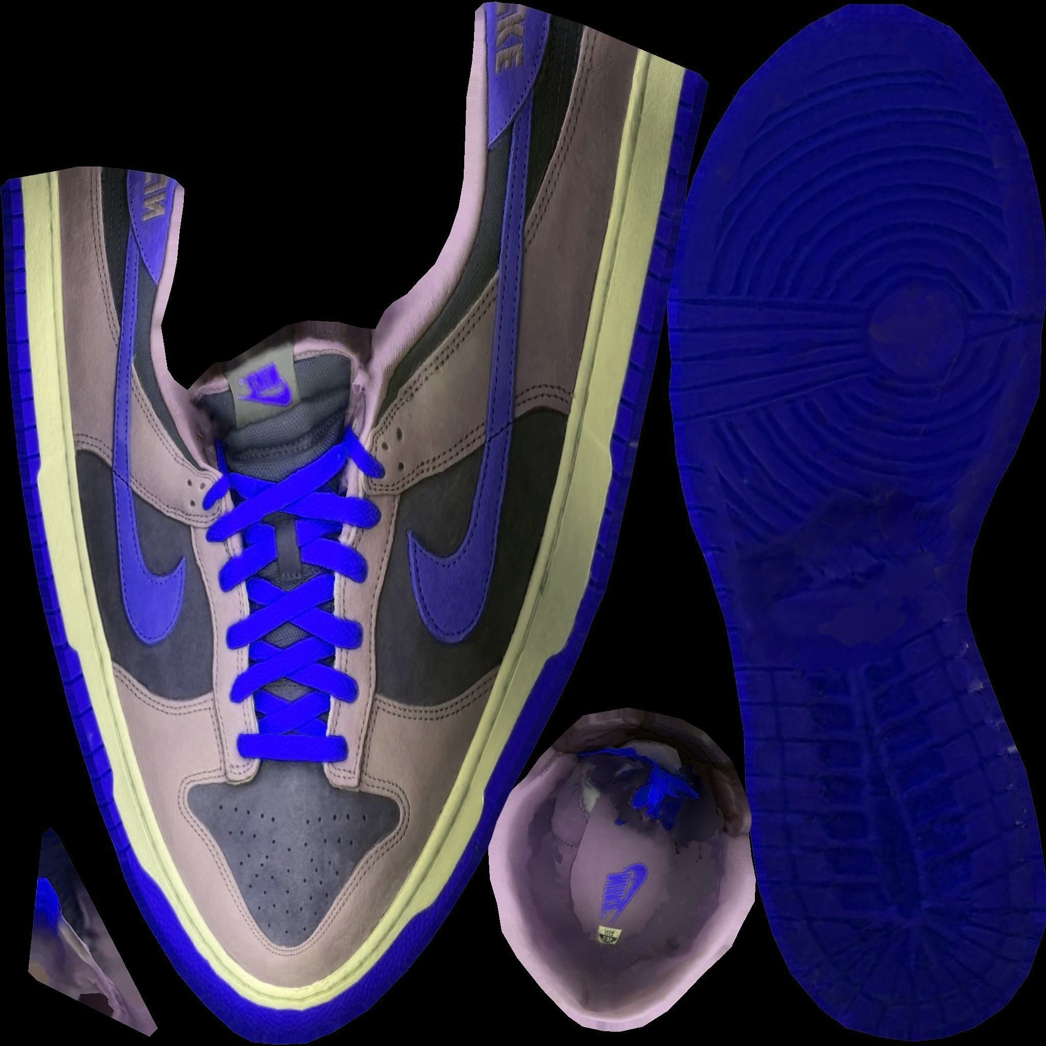 NIKE DUNK 3D SHOES - BLUE Low-poly 3D model_10