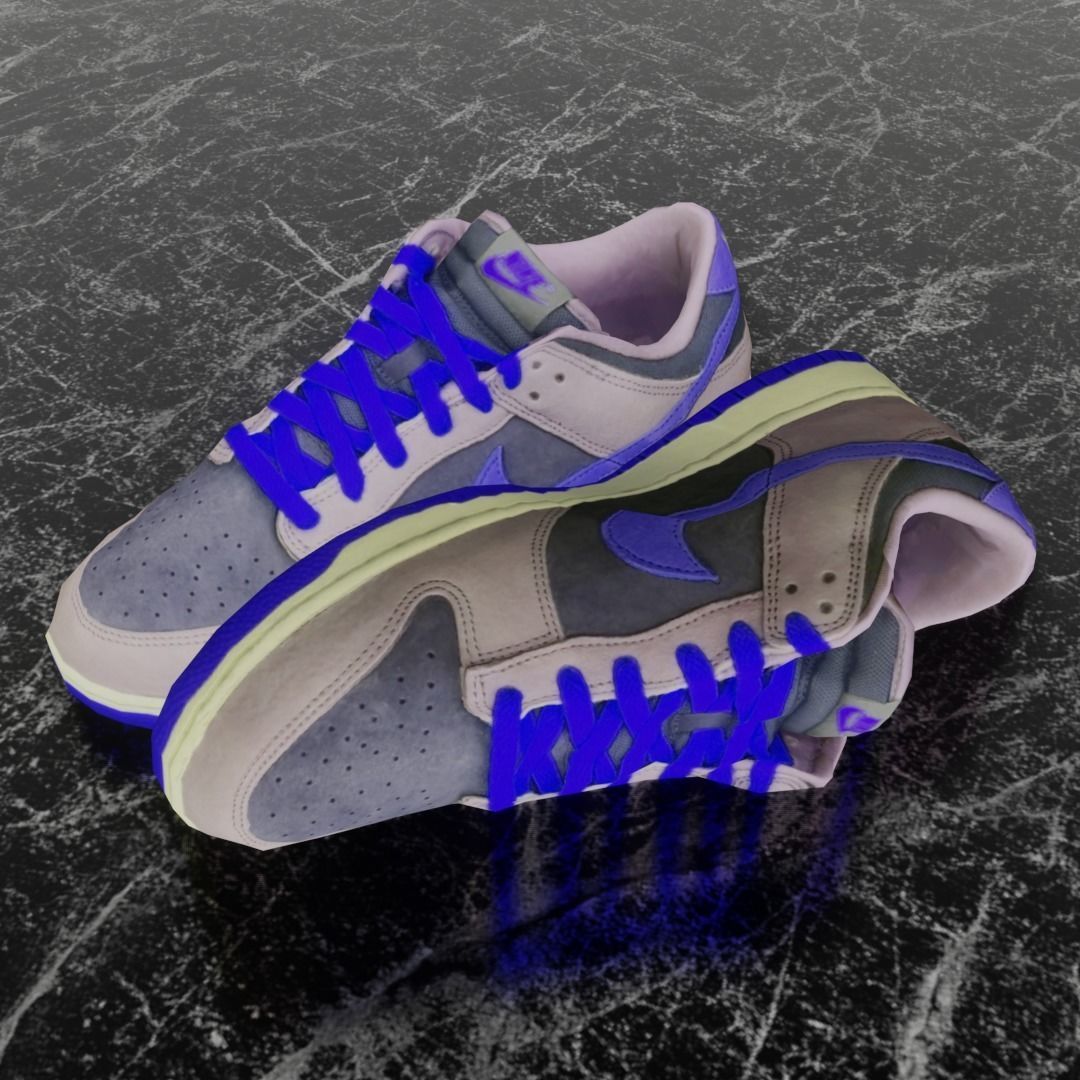 NIKE DUNK 3D SHOES - BLUE Low-poly 3D model_1
