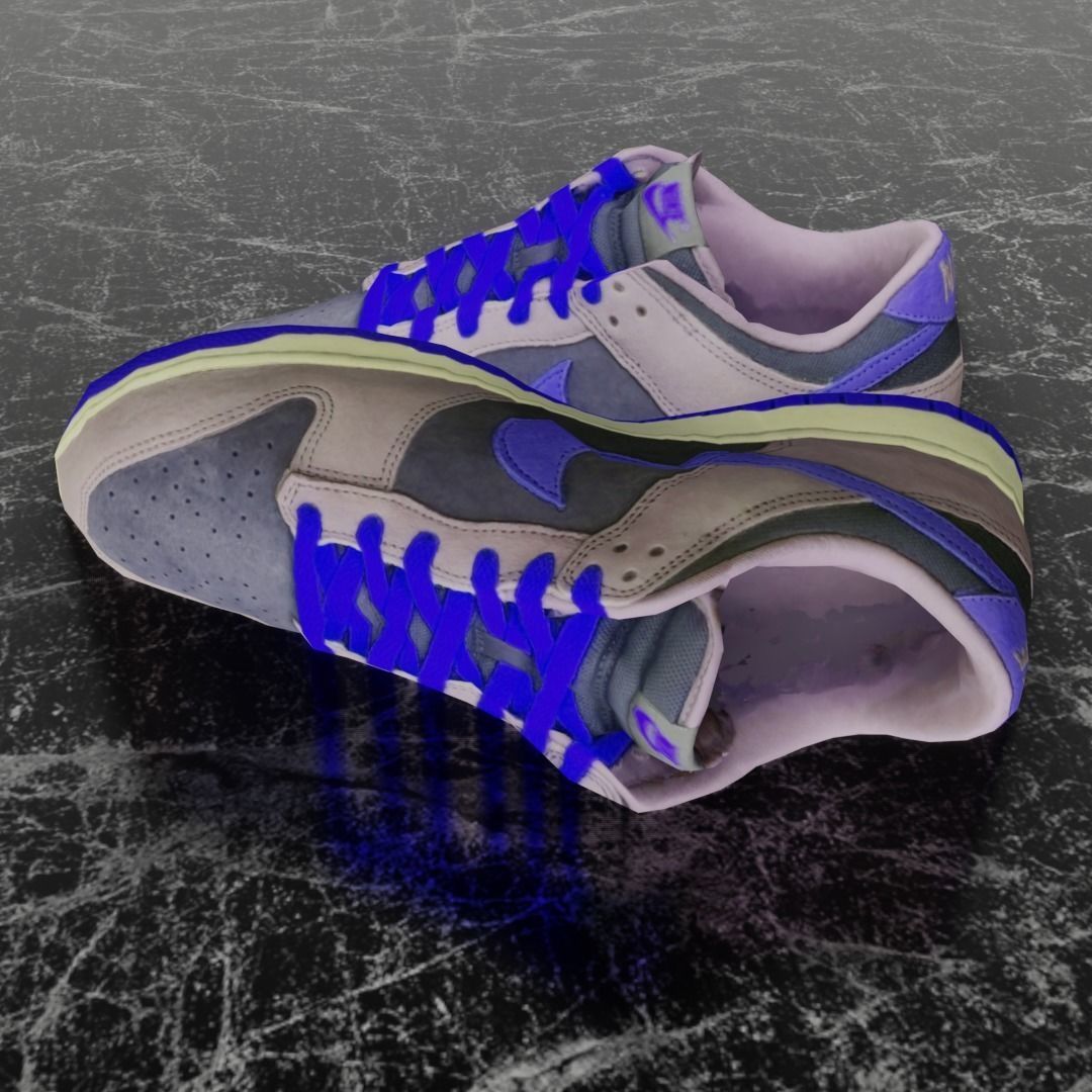 NIKE DUNK 3D SHOES - BLUE Low-poly 3D model_7