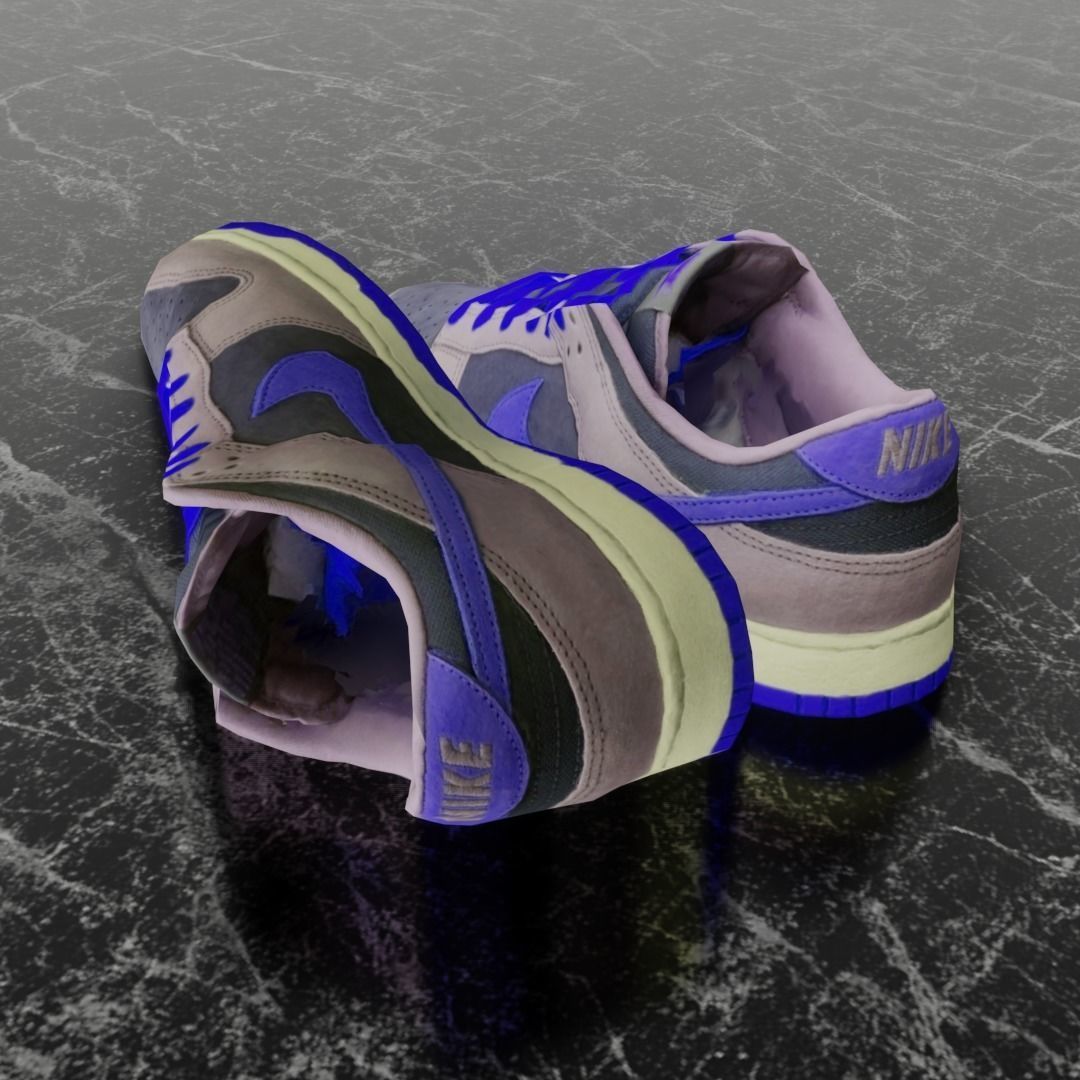 NIKE DUNK 3D SHOES - BLUE Low-poly 3D model_6