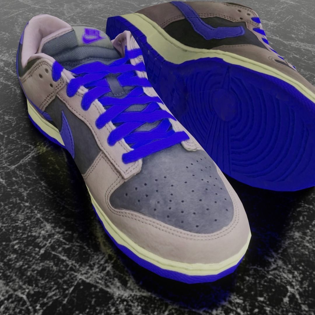 NIKE DUNK 3D SHOES - BLUE Low-poly 3D model_8