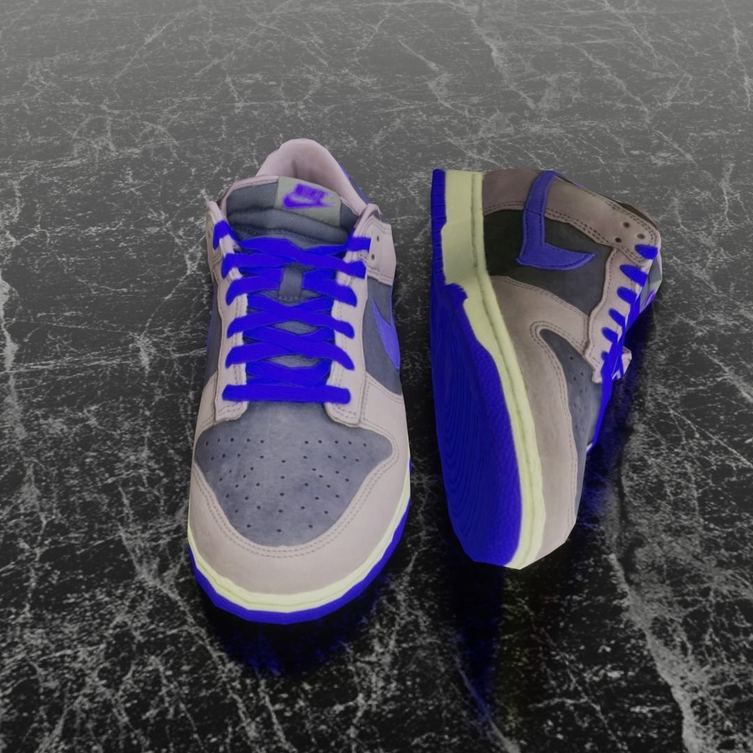 NIKE DUNK 3D SHOES - BLUE Low-poly 3D model_2