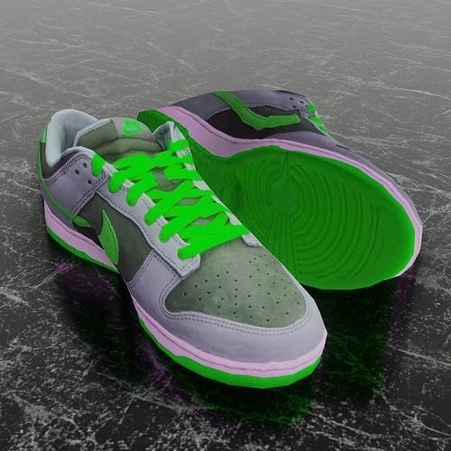 NIKE DUNK 3D SHOES - GREEN Low-poly 3D model