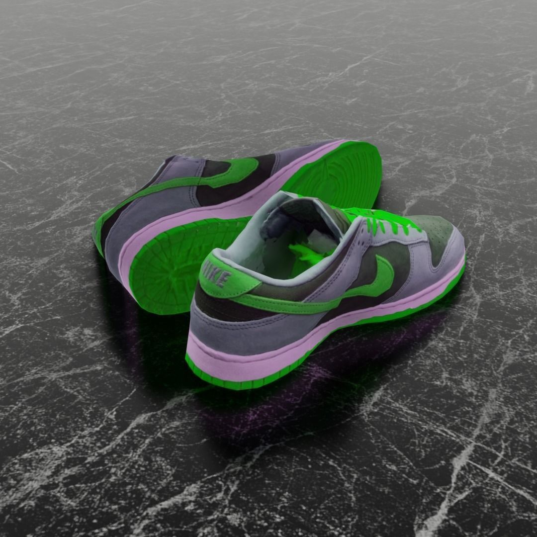 NIKE DUNK 3D SHOES - GREEN Low-poly 3D model_5