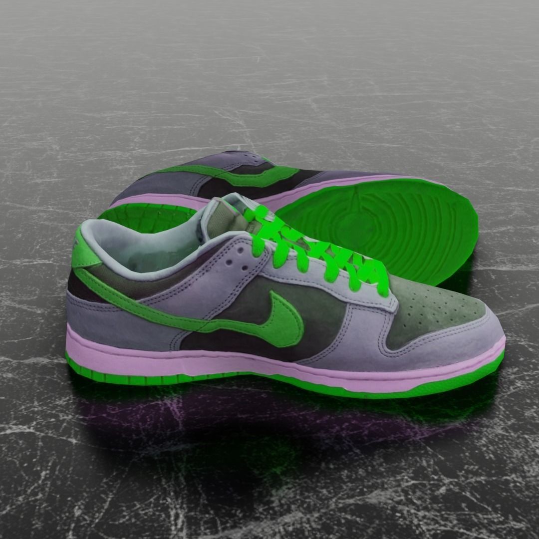NIKE DUNK 3D SHOES - GREEN Low-poly 3D model_4