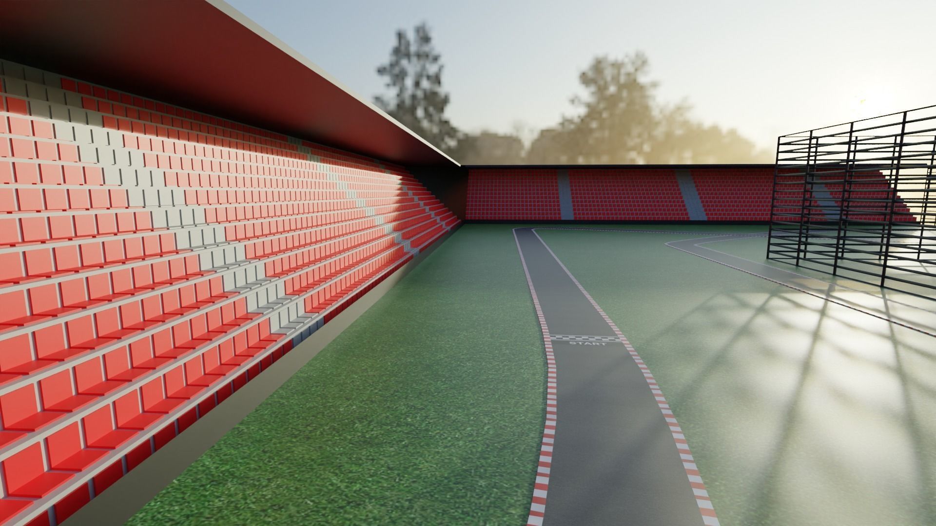 Race Track Low-poly 3D model_1