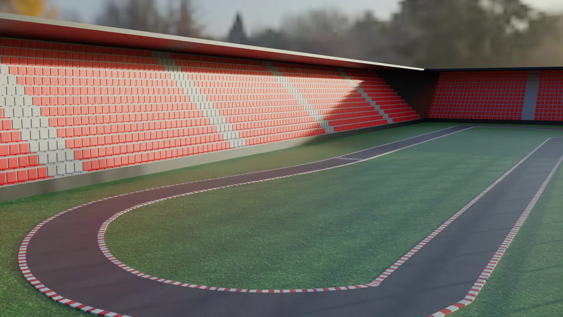 Race Track Low-poly 3D model_0