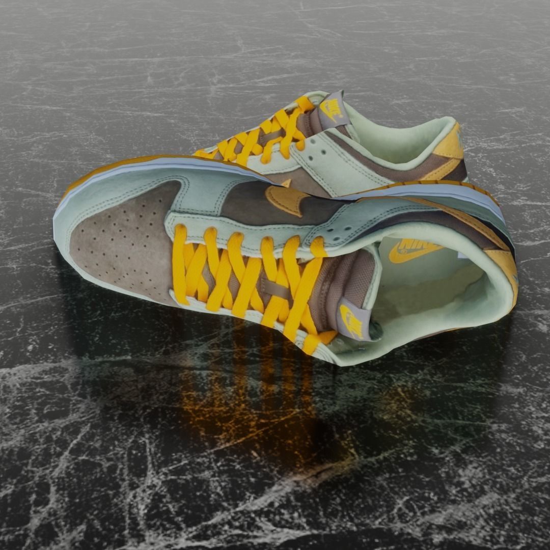 NIKE DUNK 3D SHOES - ORANGE Low-poly 3D model_7
