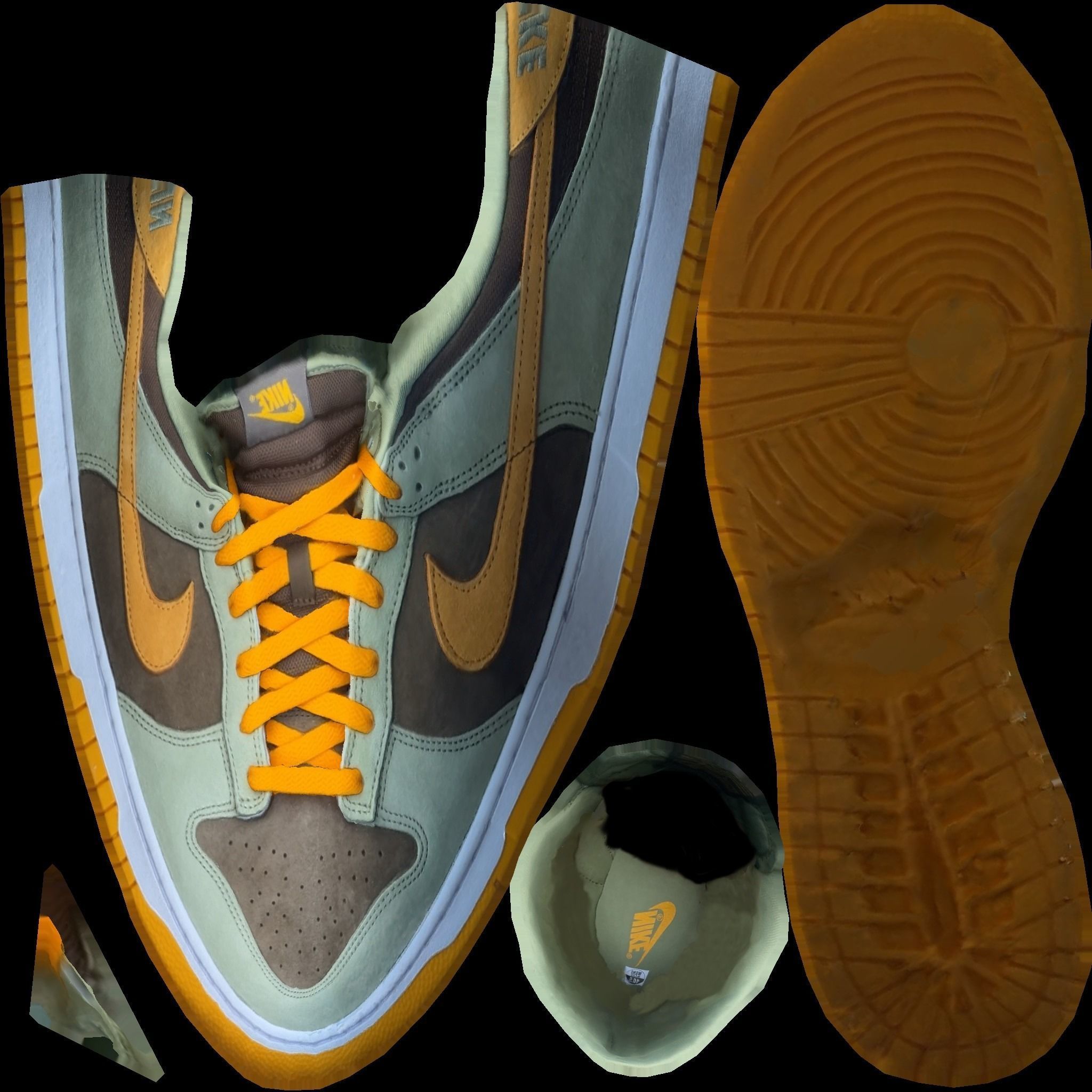 NIKE DUNK 3D SHOES - ORANGE Low-poly 3D model_8