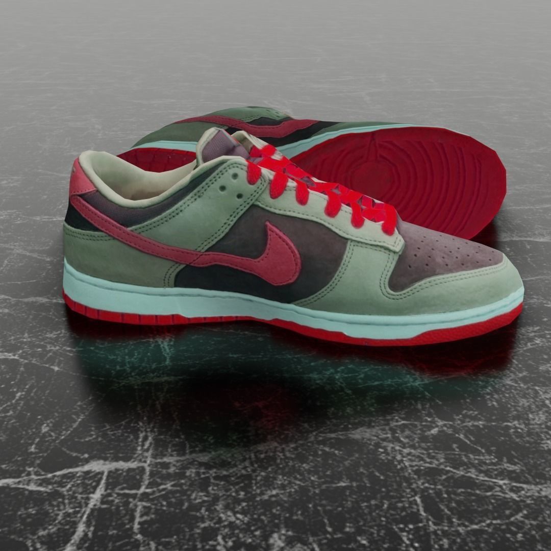NIKE DUNK 3D SHOES - RED Low-poly 3D model_4