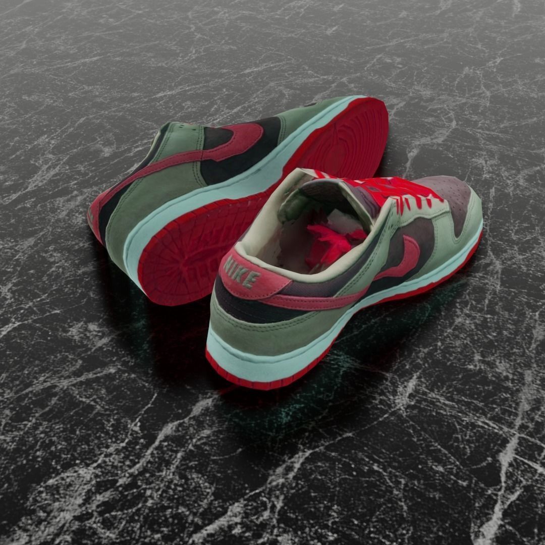 NIKE DUNK 3D SHOES - RED Low-poly 3D model_5