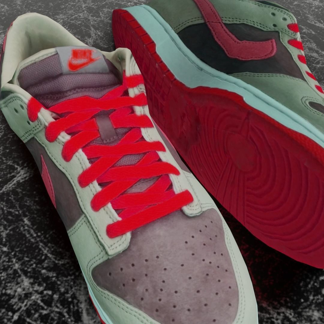 NIKE DUNK 3D SHOES - RED Low-poly 3D model_9