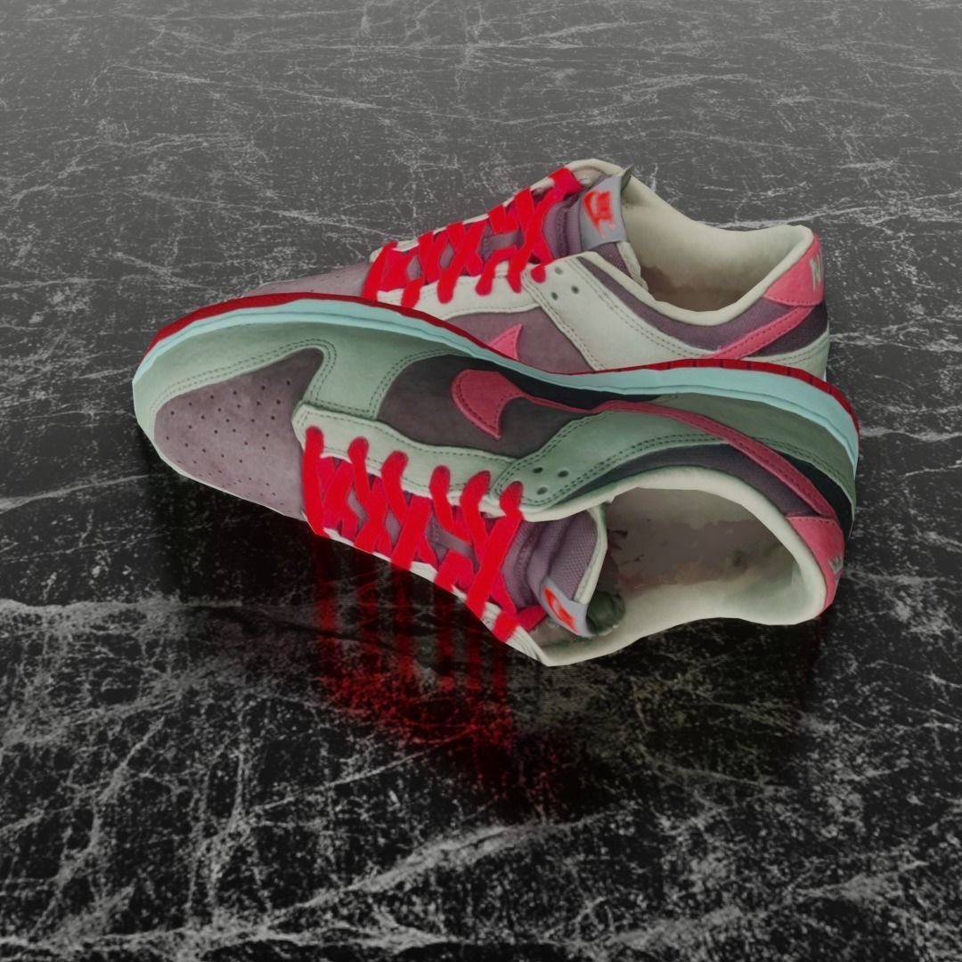 NIKE DUNK 3D SHOES - RED Low-poly 3D model_7