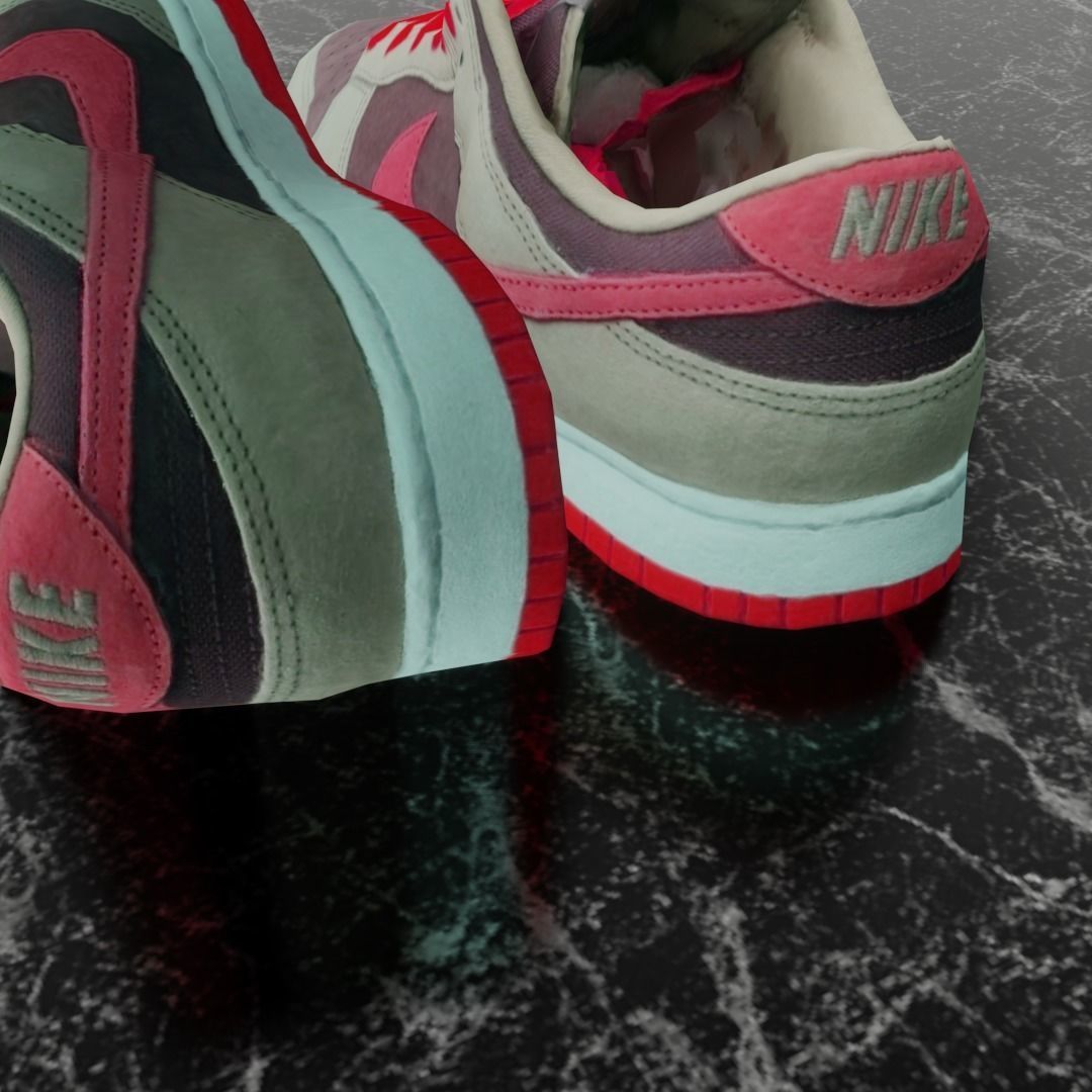 NIKE DUNK 3D SHOES - RED Low-poly 3D model_10