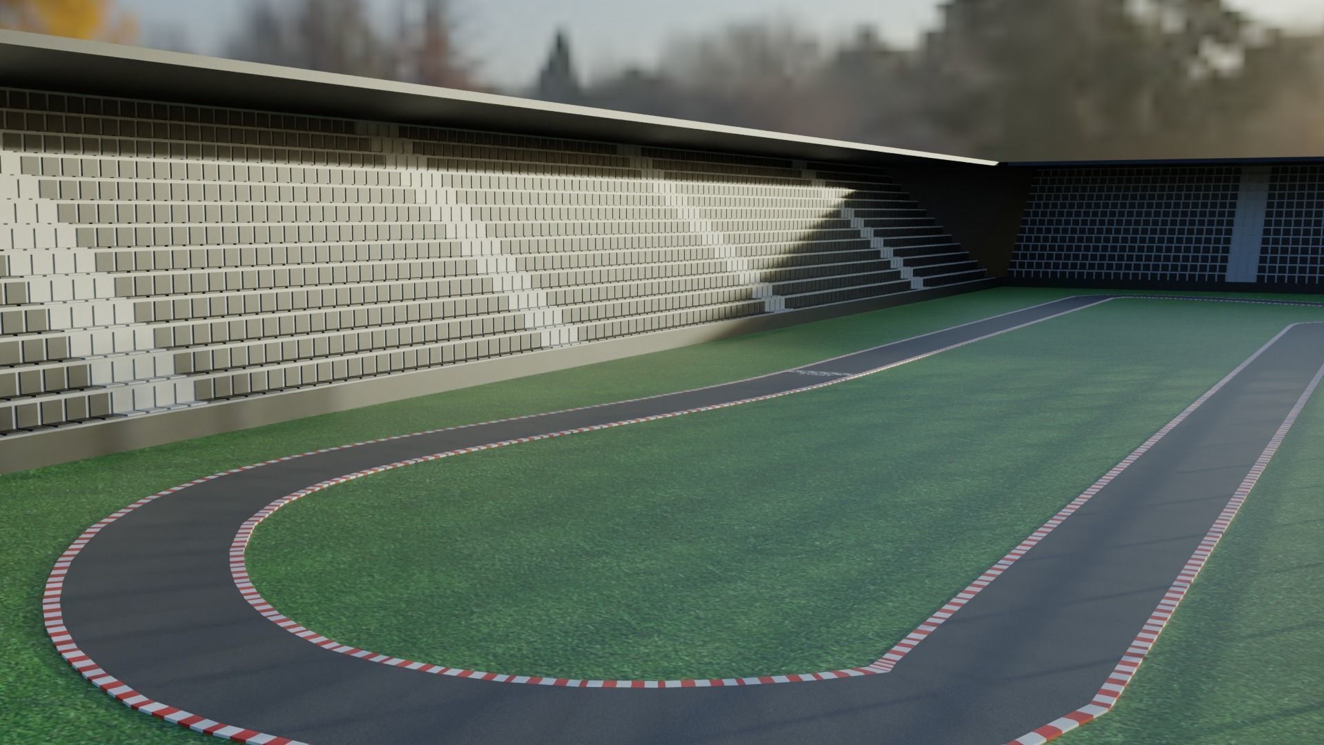 Race Track Low-poly 3D model_1