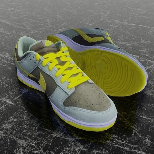 NIKE DUNK 3D SHOES - YELLOW Low-poly 3D model