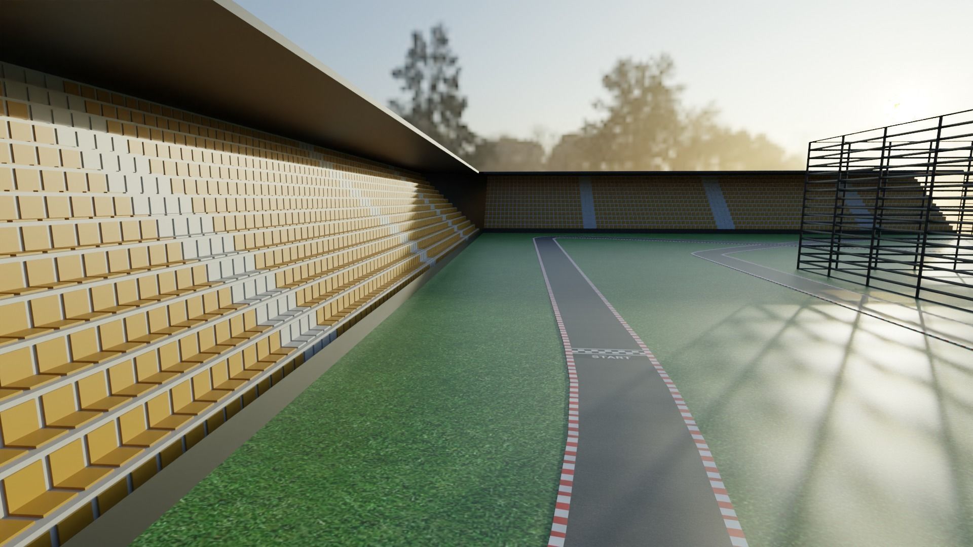 Race Track Low-poly 3D model_1